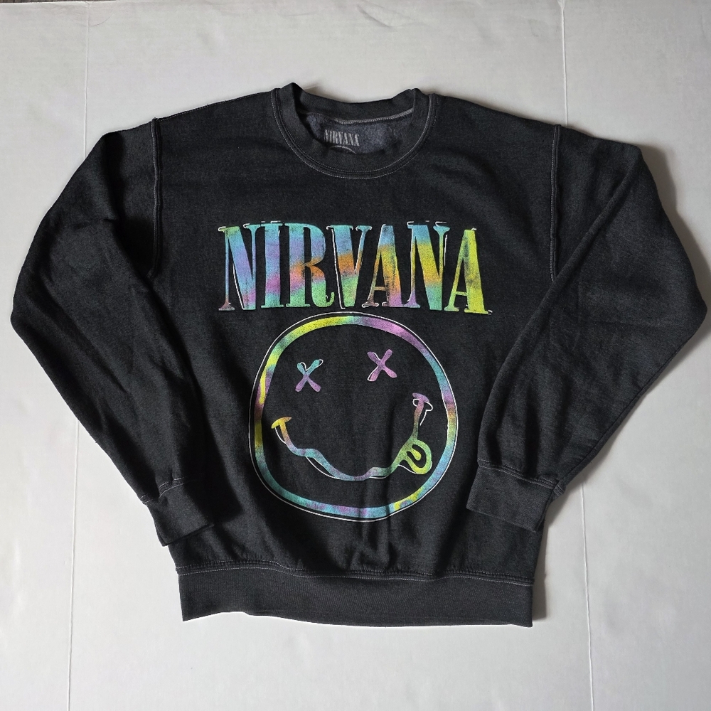 NIRVANA Charcoal Hoodie with Iconic Logo Size Xs Used Like New. - Picture 2 of 7